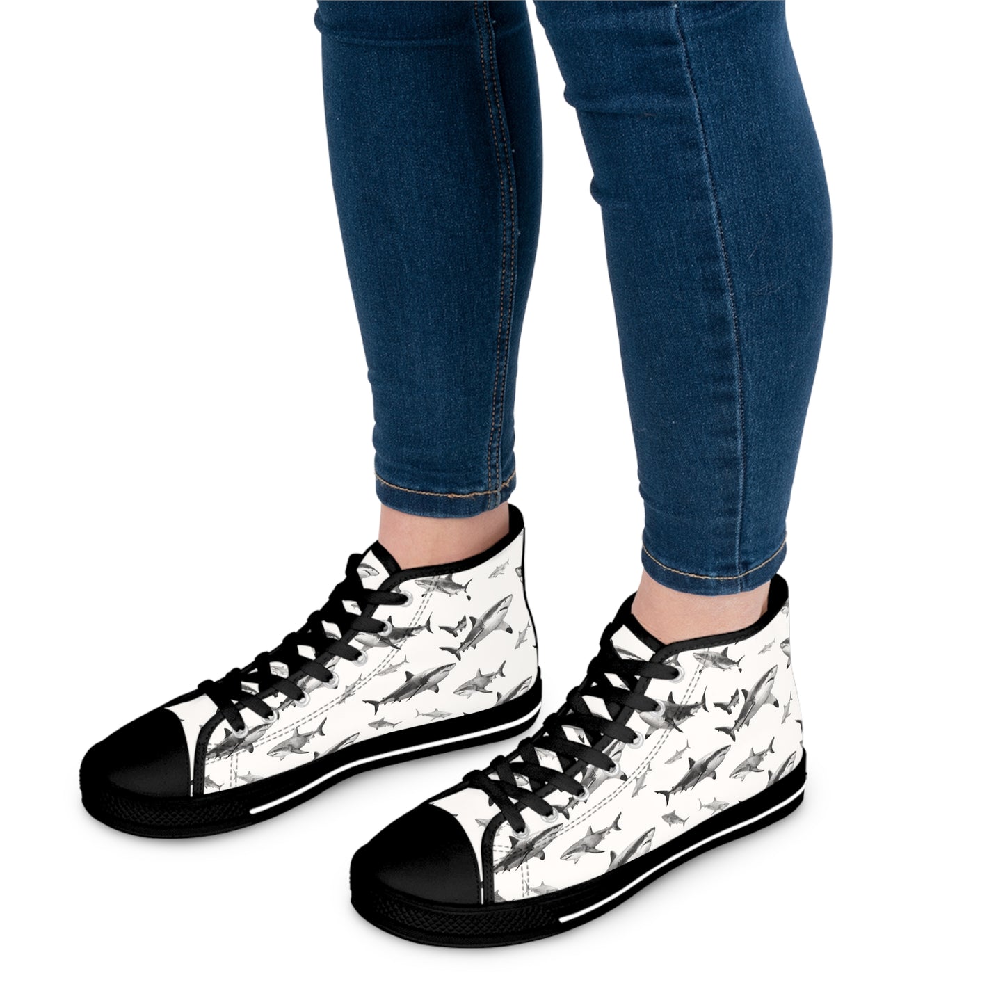 Funky Fish Feet | White Pointer High Top Sneakers | Just Cruising around