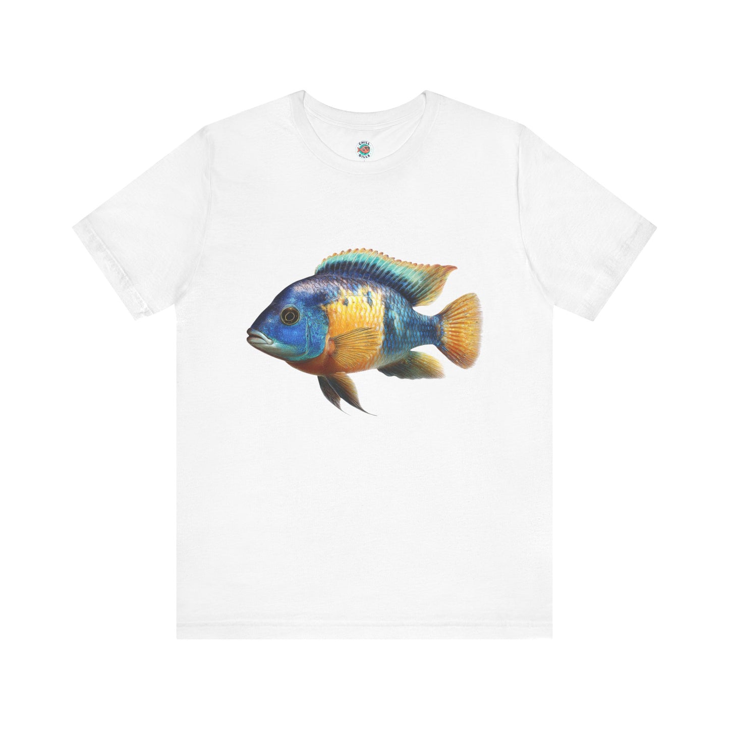 Chill Fish Graphic tees | Picture Perfect & Popping | Blues & Golds Cichlid