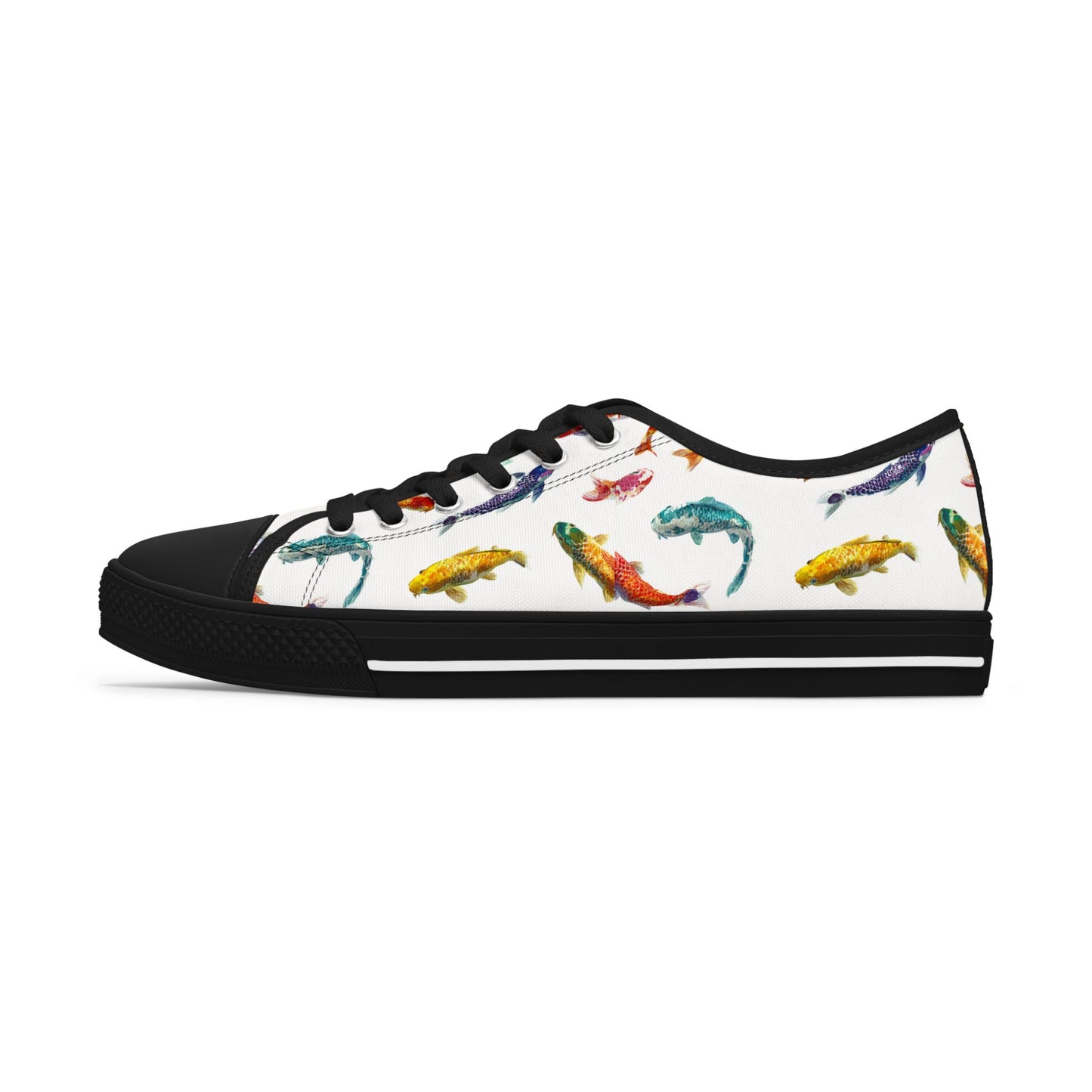 Funky Fish Feet | Koi Fish Low Top Sneakers | Women's Colorful Koi Shoes