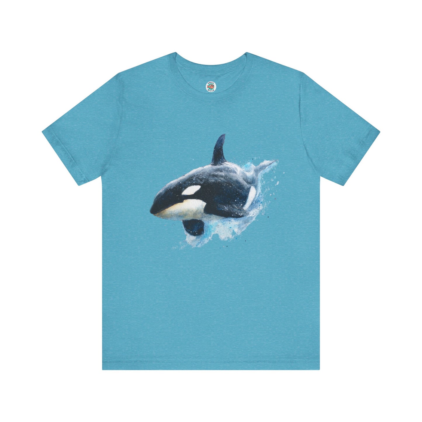Chill Fish Graphic tees | Stylish and Funky Watercolor | Surfing Orca