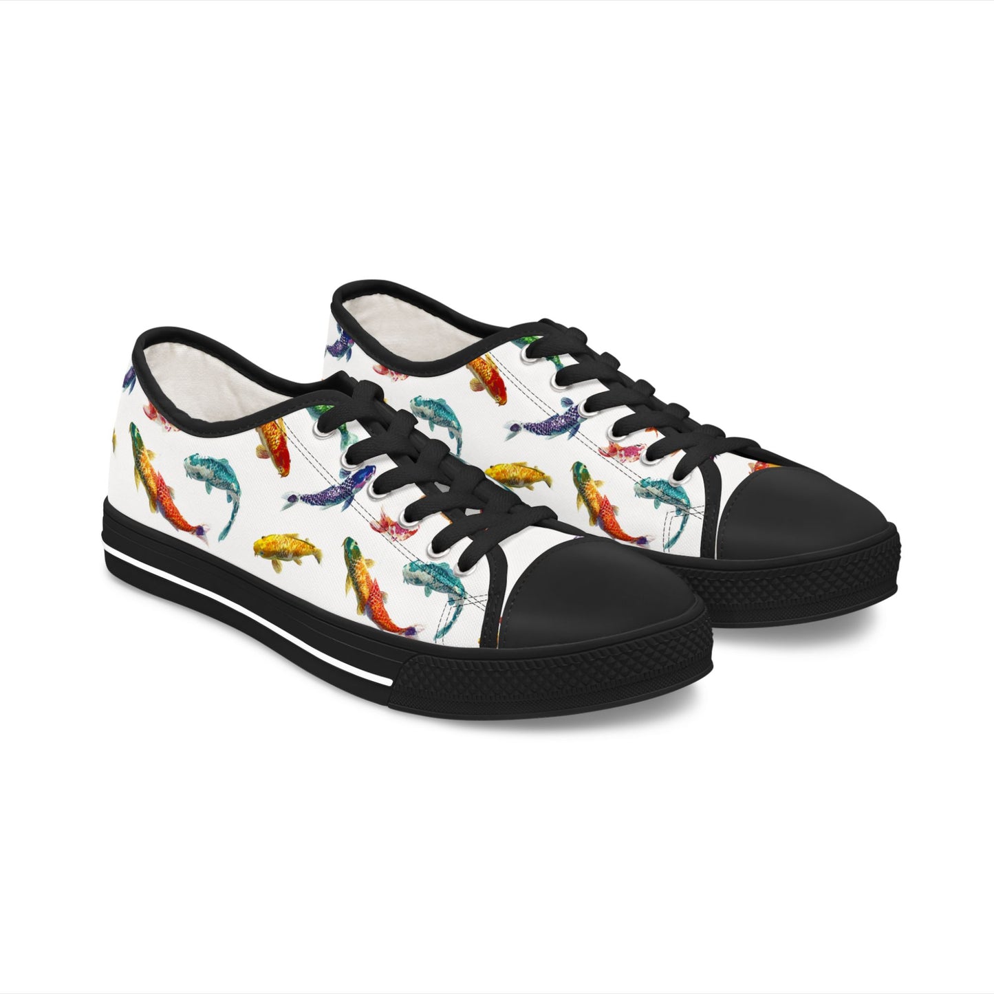 Funky Fish Feet | Koi Fish Low Top Sneakers | Women's Colorful Koi Shoes