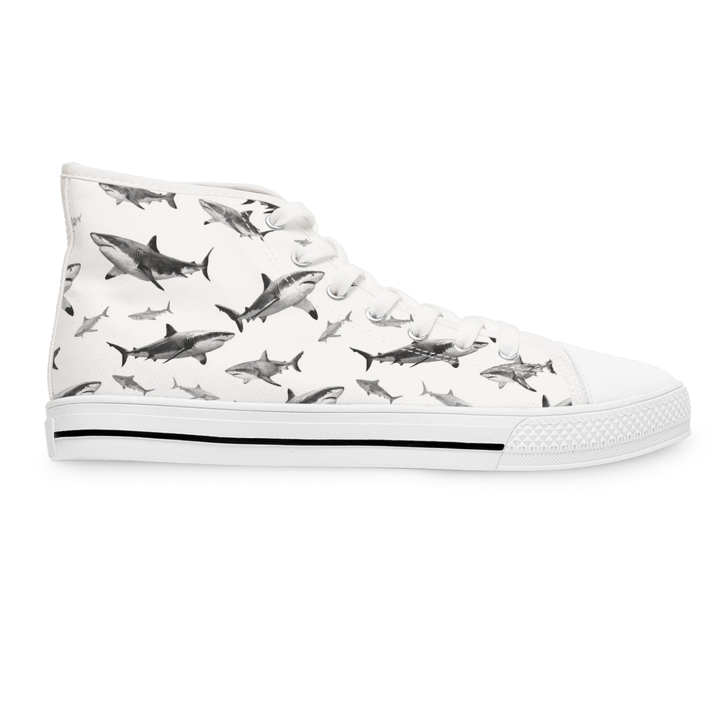Funky Fish Feet | White Pointer High Top Sneakers | Just Cruising around