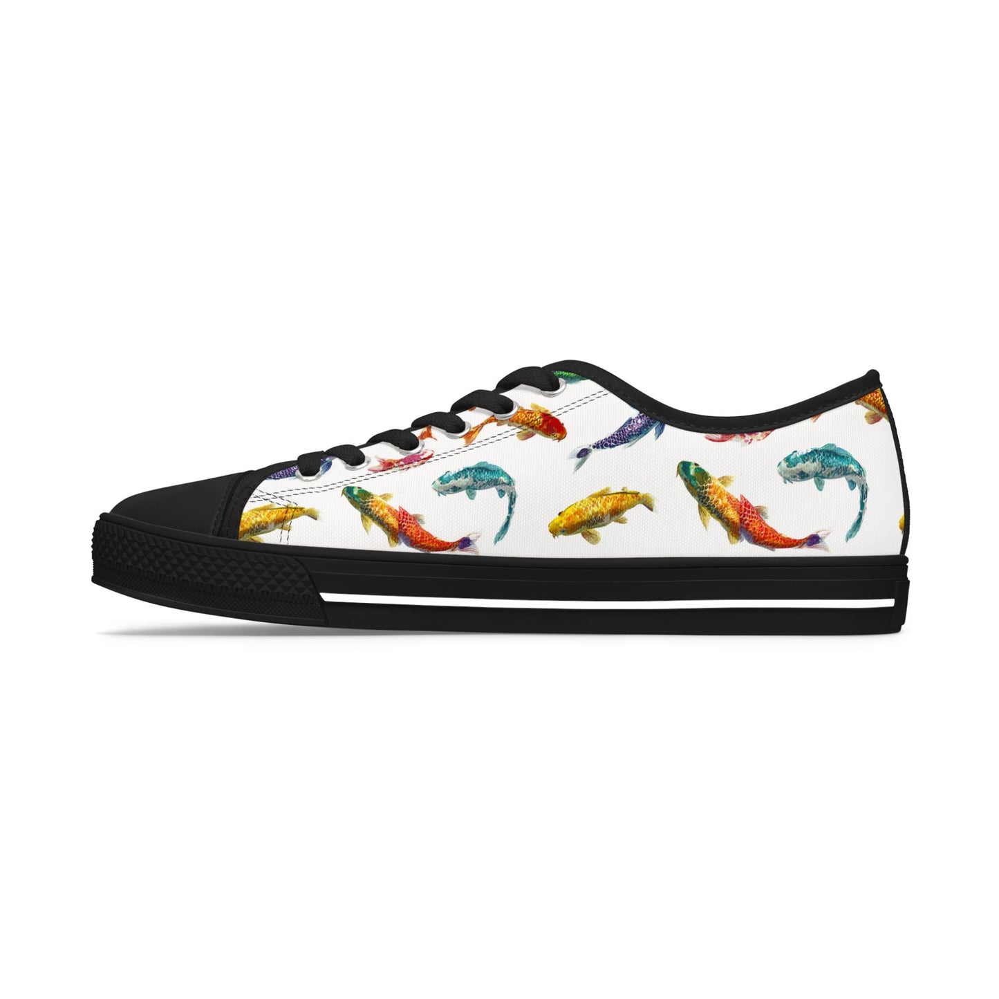 Funky Fish Feet | Koi Fish Low Top Sneakers | Women's Colorful Koi Shoes