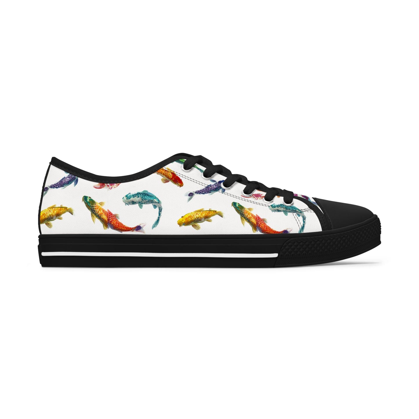 Funky Fish Feet | Koi Fish Low Top Sneakers | Women's Colorful Koi Shoes