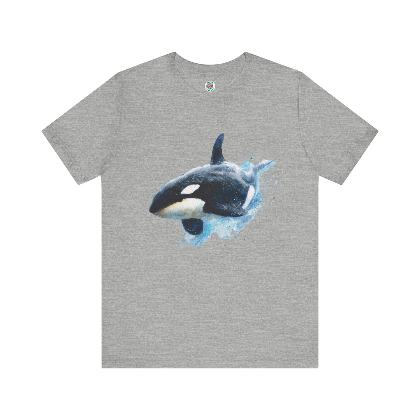 Chill Fish Graphic tees | Stylish and Funky Watercolor | Surfing Orca