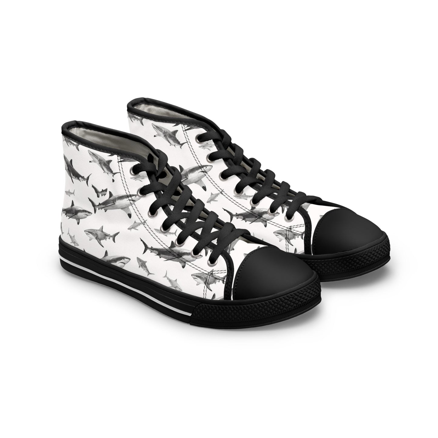 Funky Fish Feet | White Pointer High Top Sneakers | Just Cruising around