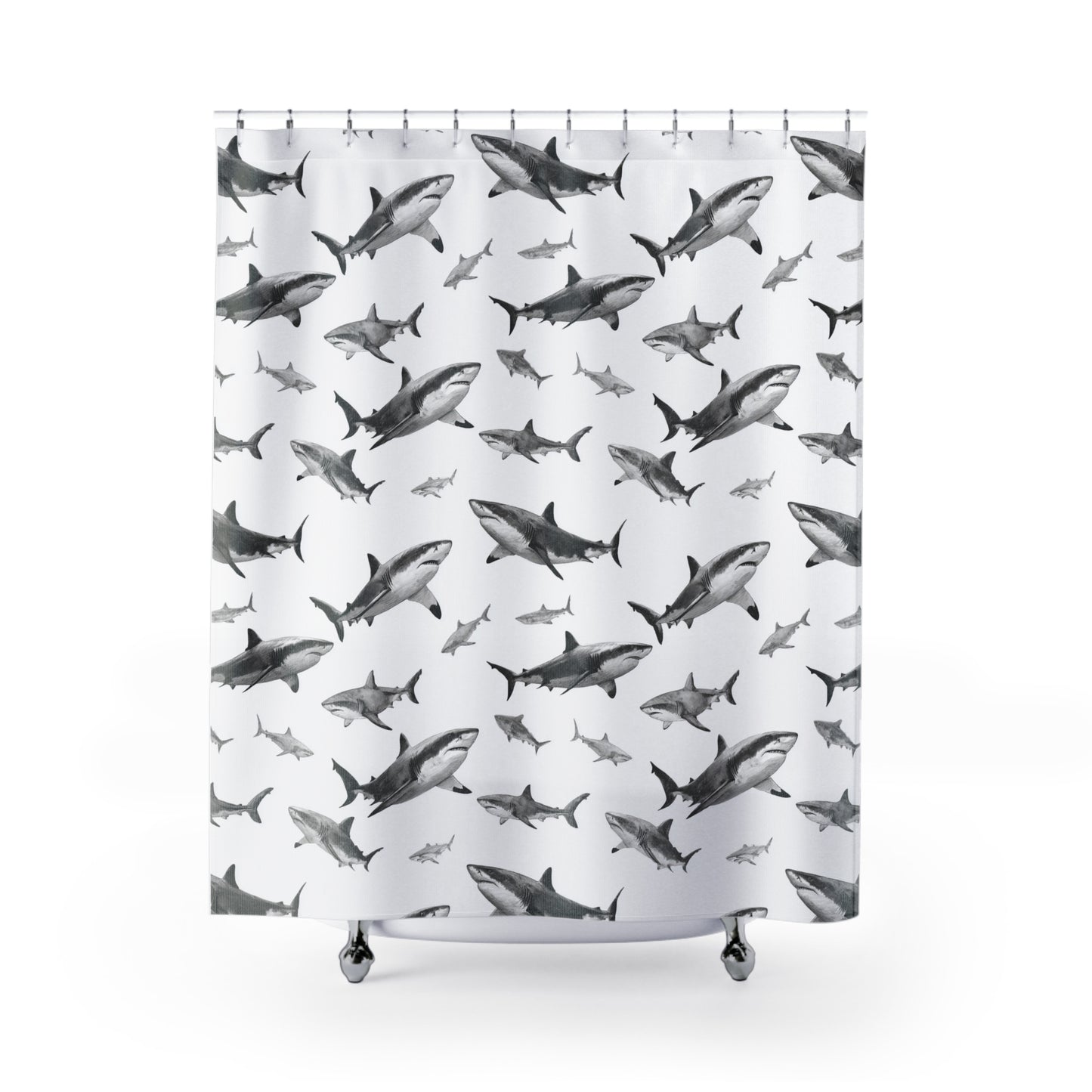 Misc Fishy Stuff | Come on in.. Shower Curtain | Just doing shark stuff Bathroom Decor