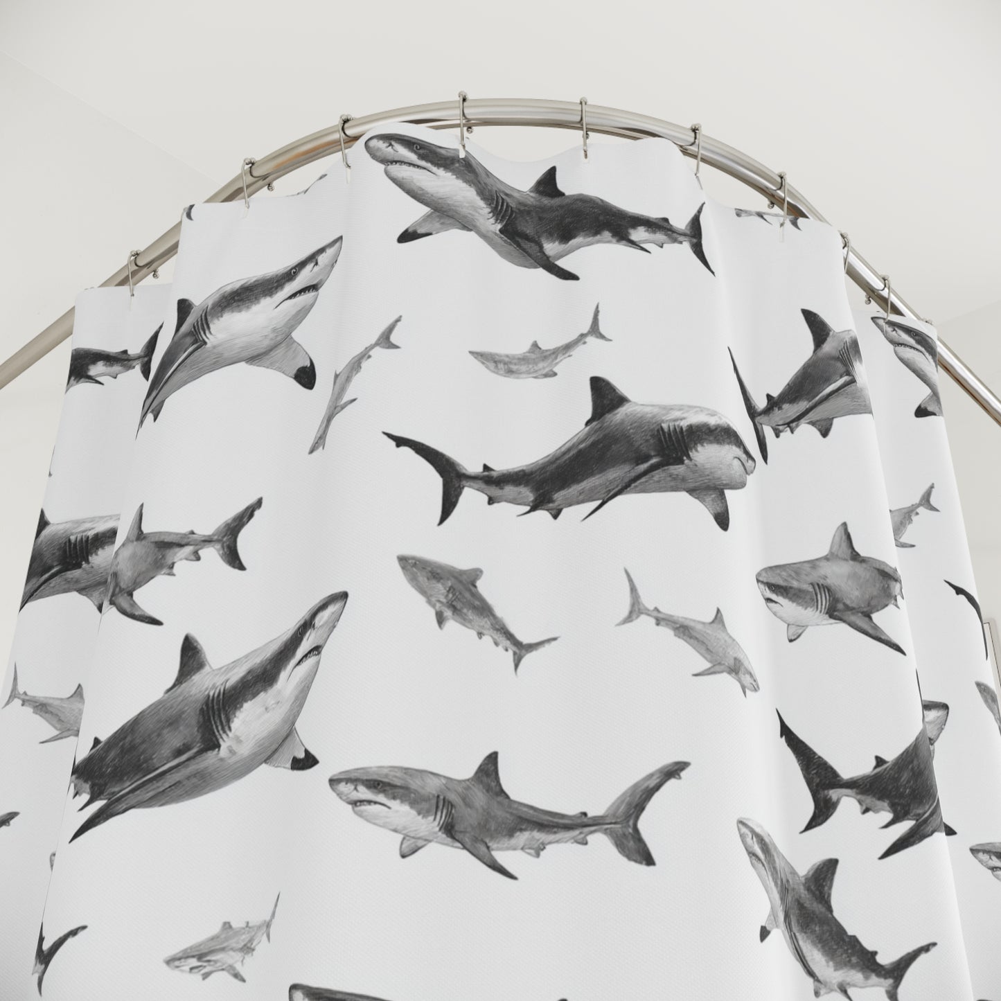Misc Fishy Stuff | Come on in.. Shower Curtain | Just doing shark stuff Bathroom Decor