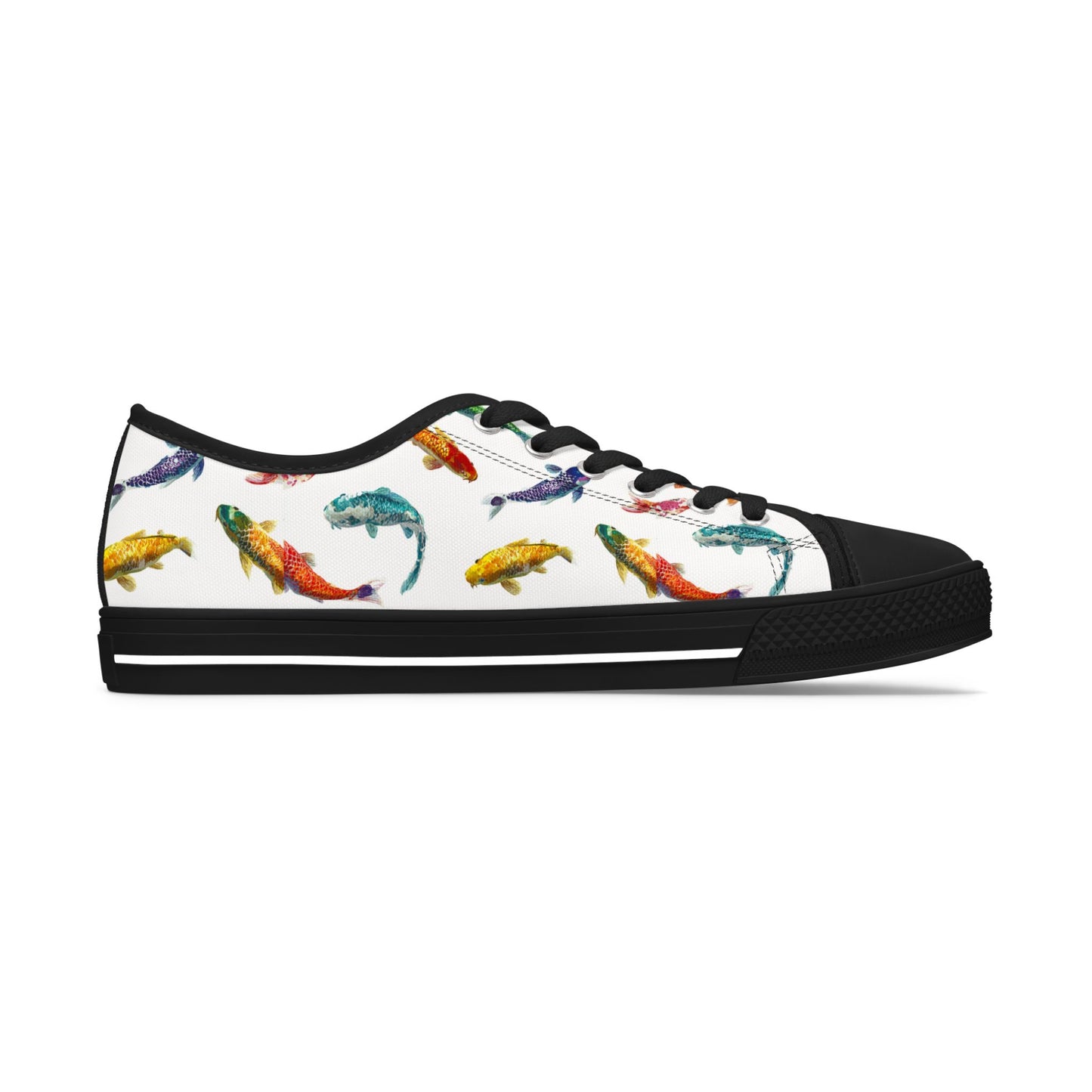 Funky Fish Feet | Koi Fish Low Top Sneakers | Women's Colorful Koi Shoes