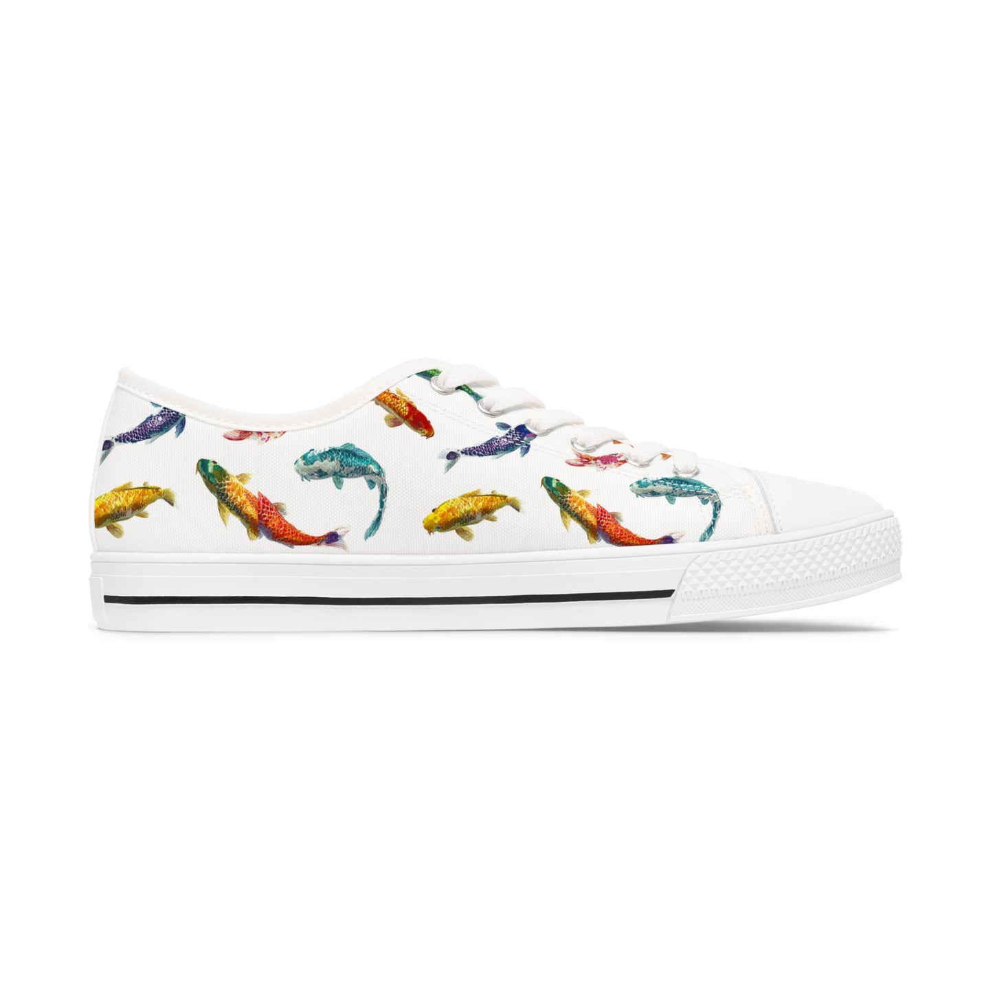 Funky Fish Feet | Koi Fish Low Top Sneakers | Women's Colorful Koi Shoes