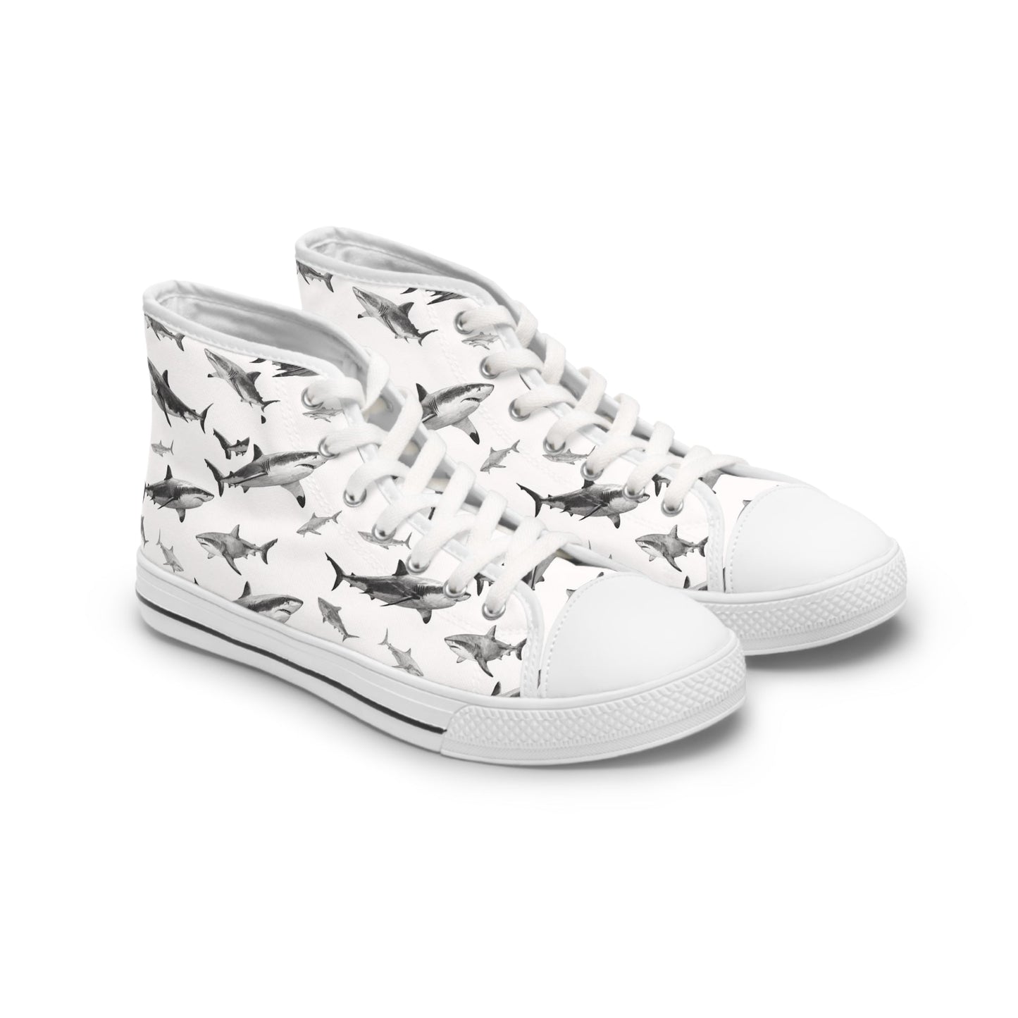 Funky Fish Feet | White Pointer High Top Sneakers | Just Cruising around