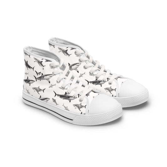 Funky Fish Feet | White Pointer High Top Sneakers | Just Cruising around